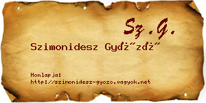 Szimonidesz Győző névjegykártya